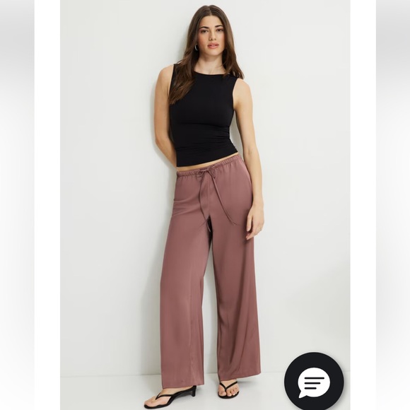 Dynamite Pants - Leo Wide Leg Satin Pants